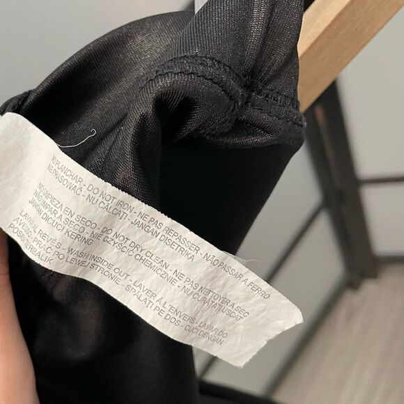 [M] Zara Women’s Black Sheen Faux Leather Leggings / Tights / Everyday - Picture 15 of 16